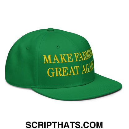 Make Farming Great Again Embroidered Flat Brim Bill Snapback Hat Default Title