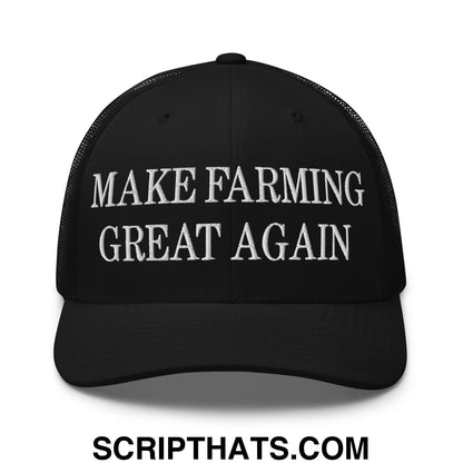 Make Farming Great Again Embroidered Mesh Trucker Hat Black