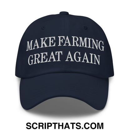 Make Farming Great Again Embroidered Unstructured Dad Hat Navy