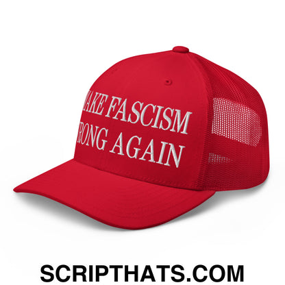 Make Fascism Wrong Again Embroidered Mesh Trucker Hat Red