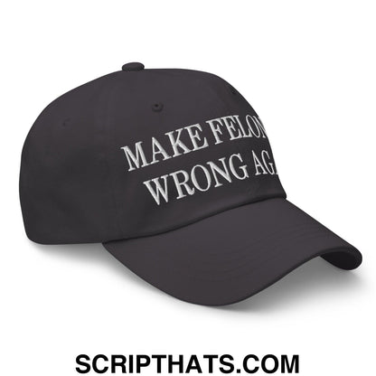 Make Felonies Wrong Again Embroidered Dad Hat Dark Grey