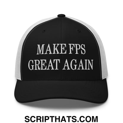 Make FPS Great Again Embroidered Mesh Trucker Hat Black White