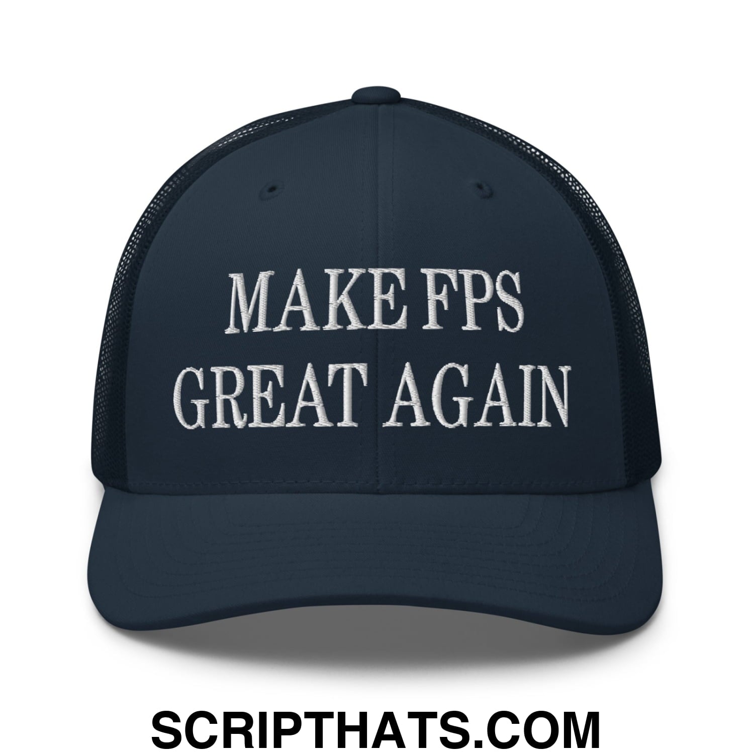 Make FPS Great Again Embroidered Mesh Trucker Hat Navy