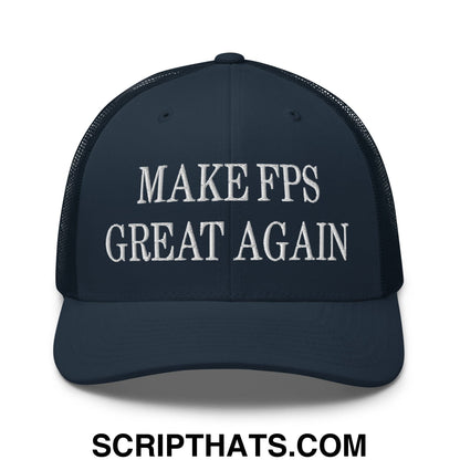 Make FPS Great Again Embroidered Mesh Trucker Hat Navy