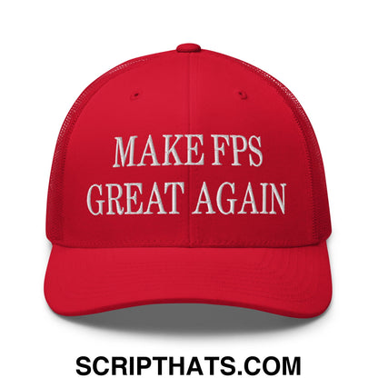 Make FPS Great Again Embroidered Mesh Trucker Hat Red