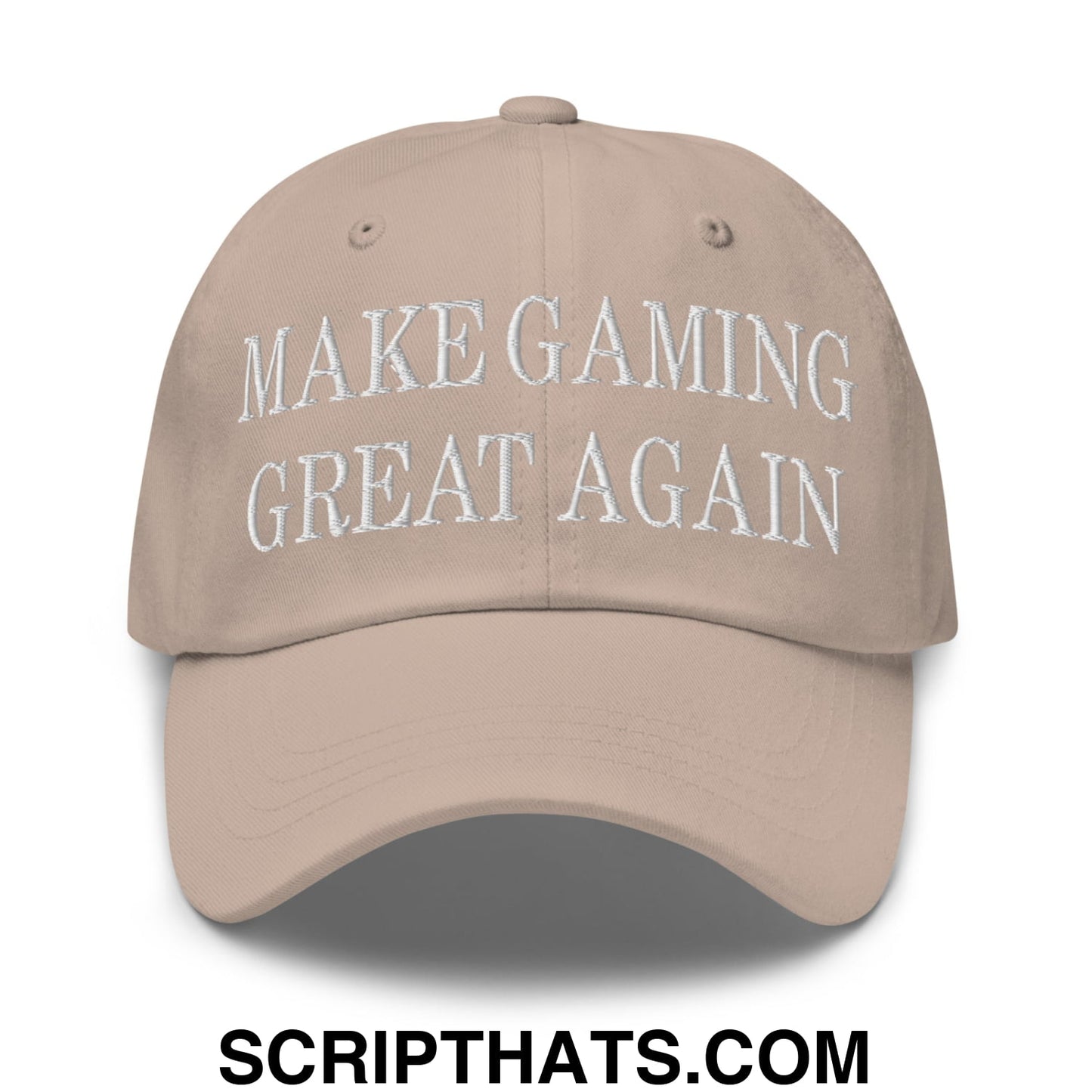 Make Gaming Great Again Embroidered Unstructured Dad Hat Stone
