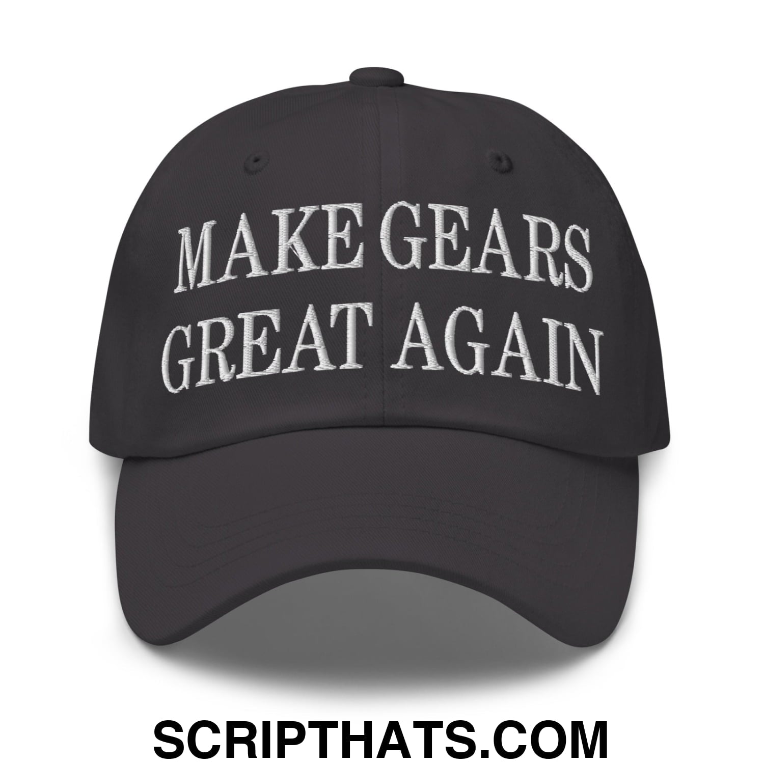 Make Gears Great Again Embroidered Unstructured Dad Hat Dark Grey