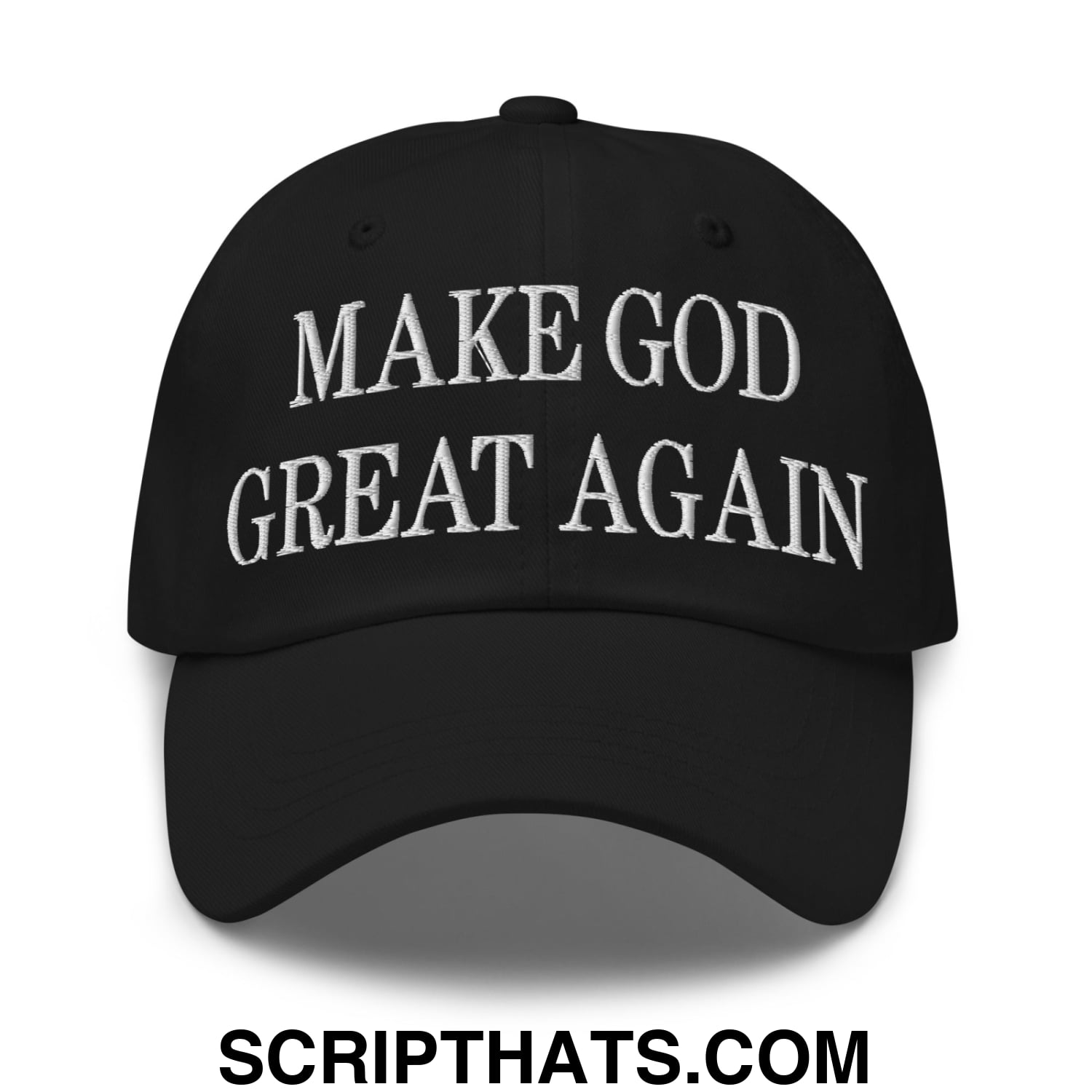 Make God Great Again Embroidered Dad Hat Black