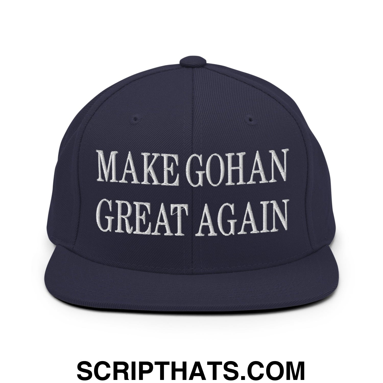 Make Gohan Great Again Embroidered Flat Bill Brim Snapback Hat Navy