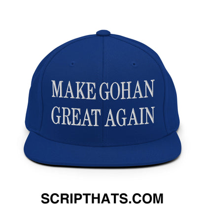 Make Gohan Great Again Embroidered Flat Bill Brim Snapback Hat Royal Blue
