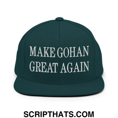 Make Gohan Great Again Embroidered Flat Bill Brim Snapback Hat Spruce