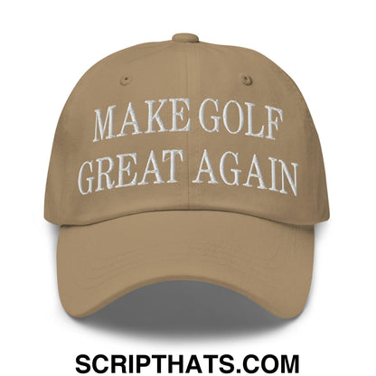Make Golf Great Again Embroidered Dad Hat Khaki