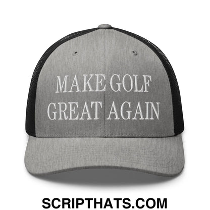 Make Golf Great Again Embroidered Mesh Trucker Hat Heather Black