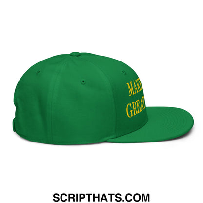 Make Golf Great Again Green Yellow Embroidered Flat Bill Brim Snapback Hat Default Title