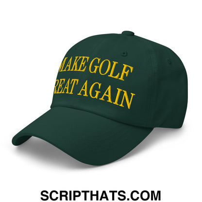 Make Golf Great Again Green Yellow Embroidered Unstructured Dad Hat Default Title