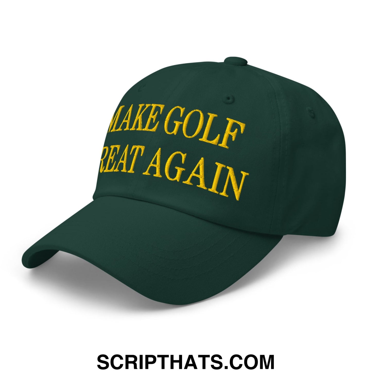 Make Golf Great Again Green Yellow Embroidered Unstructured Dad Hat Default Title
