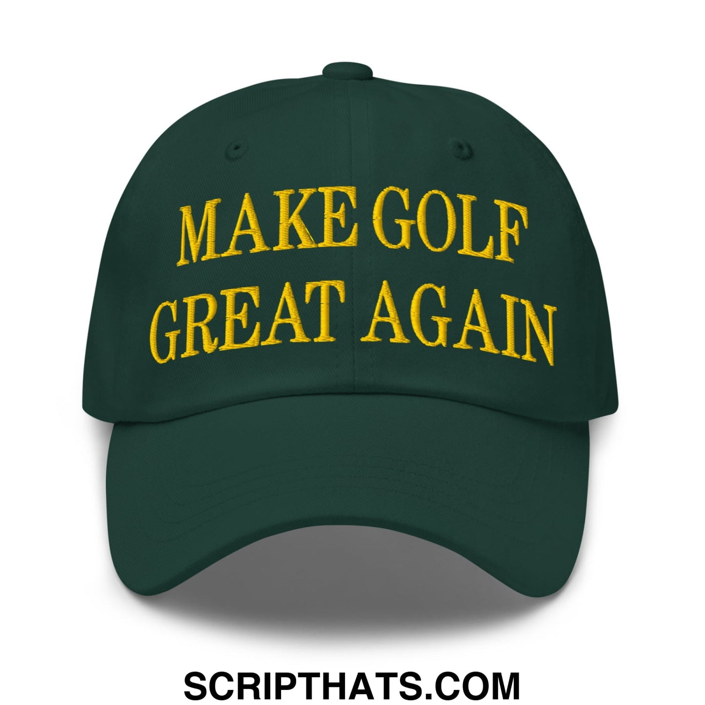 Make Golf Great Again Green Yellow Embroidered Unstructured Dad Hat Default Title