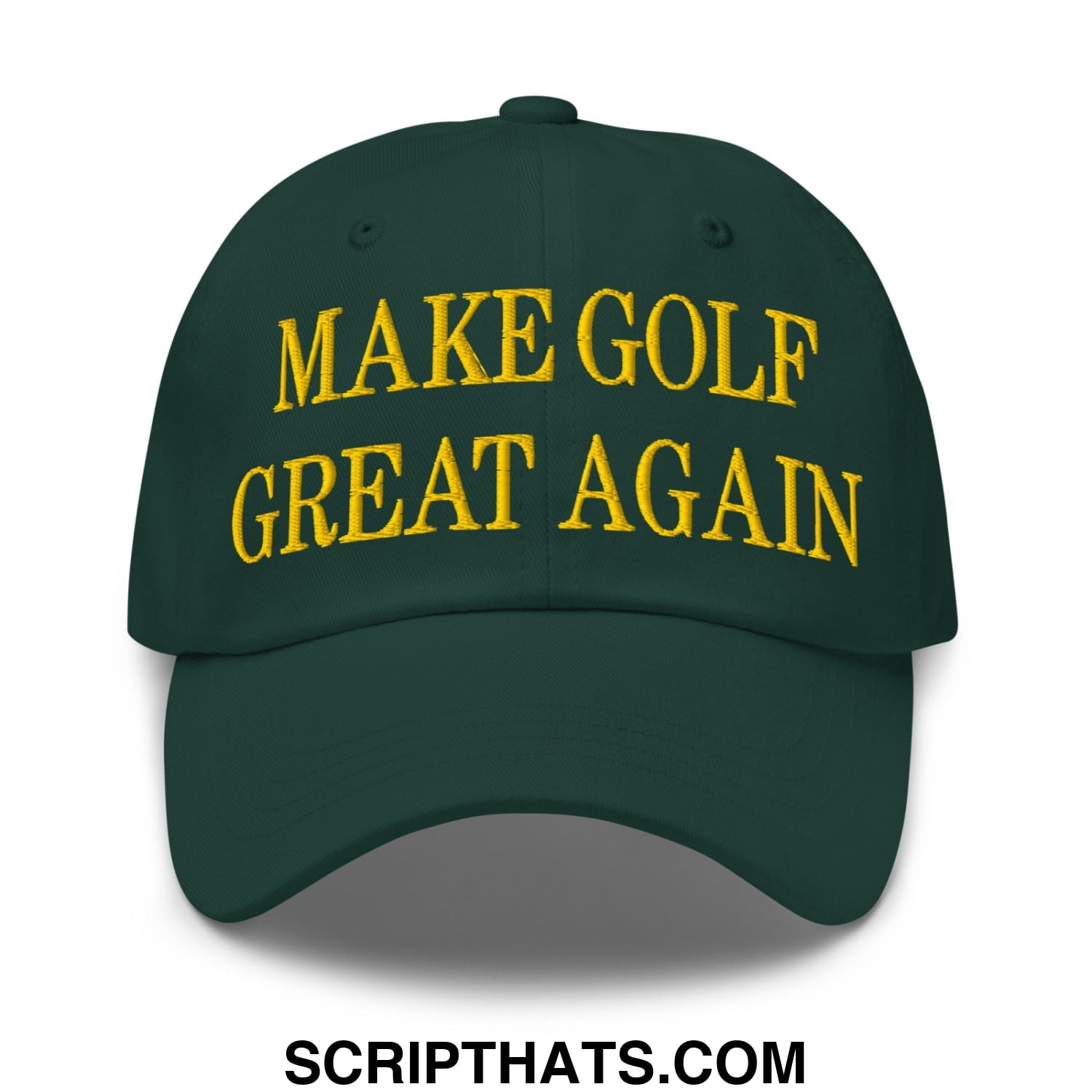Make Golf Great Again Green Yellow Embroidered Unstructured Dad Hat Default Title