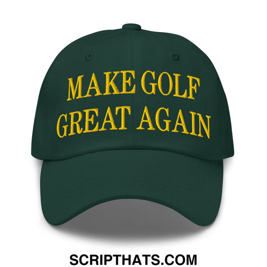 Make Golf Great Again Green Yellow Embroidered Unstructured Dad Hat Default Title