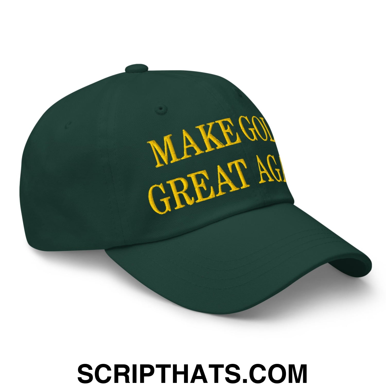 Make Golf Great Again Green Yellow Embroidered Unstructured Dad Hat Default Title