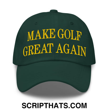 Make Golf Great Again Green Yellow Embroidered Unstructured Dad Hat Default Title