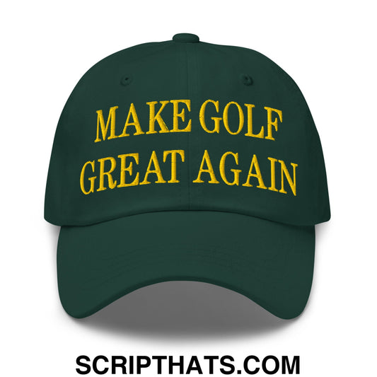 Make Golf Great Again Green Yellow Embroidered Unstructured Dad Hat Default Title