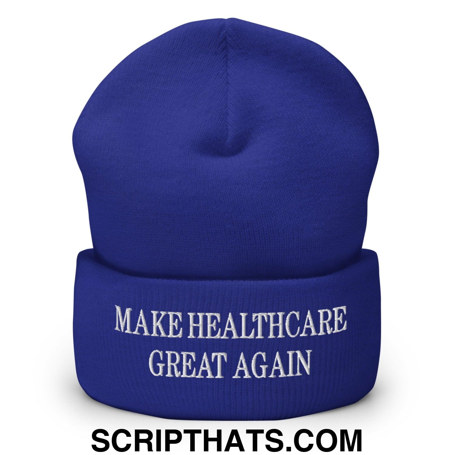 Make Healthcare Great Again Embroidered Knit Cuffed Beanie Royal