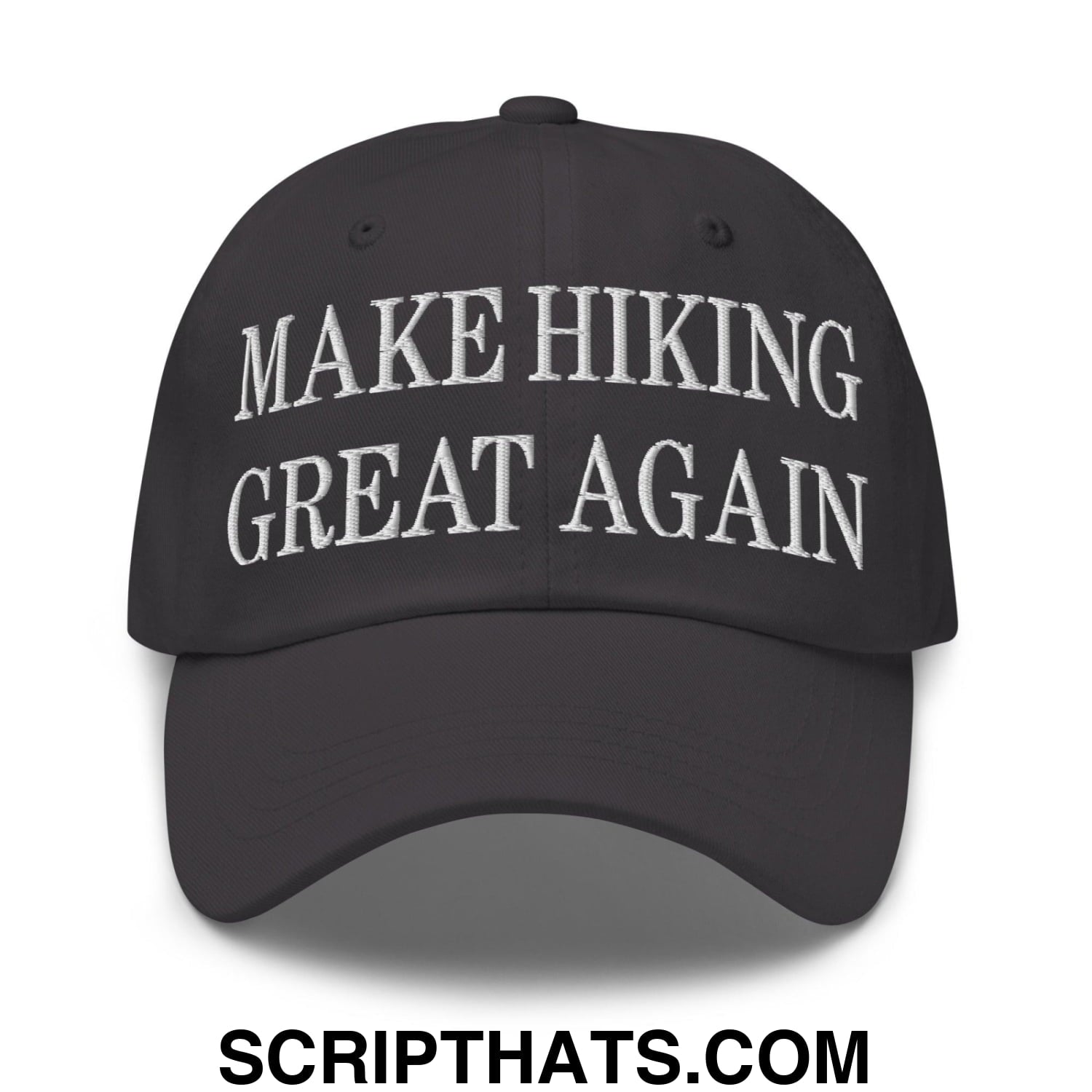 Make Hiking Great Again Embroidered Dad Hat Dark Grey