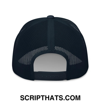 Make Hiking Great Again Embroidered Mesh Trucker Hat Navy