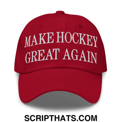 Make Hockey Great Again Embroidered Dad Hat Cranberry