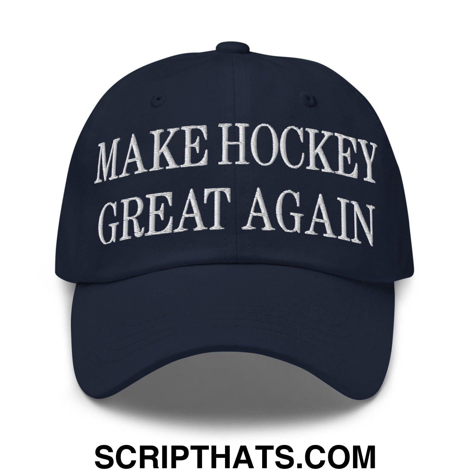 Make Hockey Great Again Embroidered Dad Hat Navy