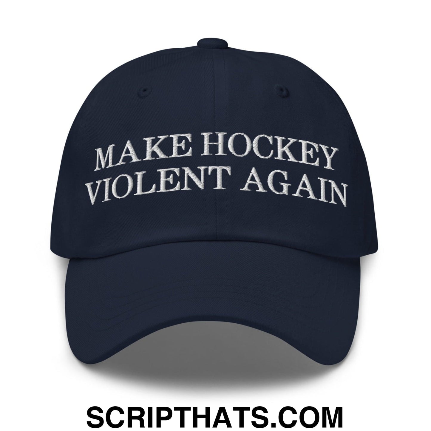 Make Hockey Violent Again Dad Hat Navy