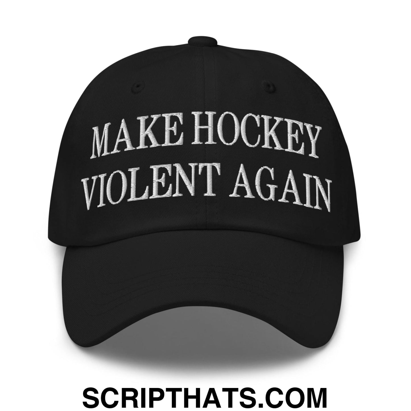 Make Hockey Violent Again Embroidered Dad Hat Black