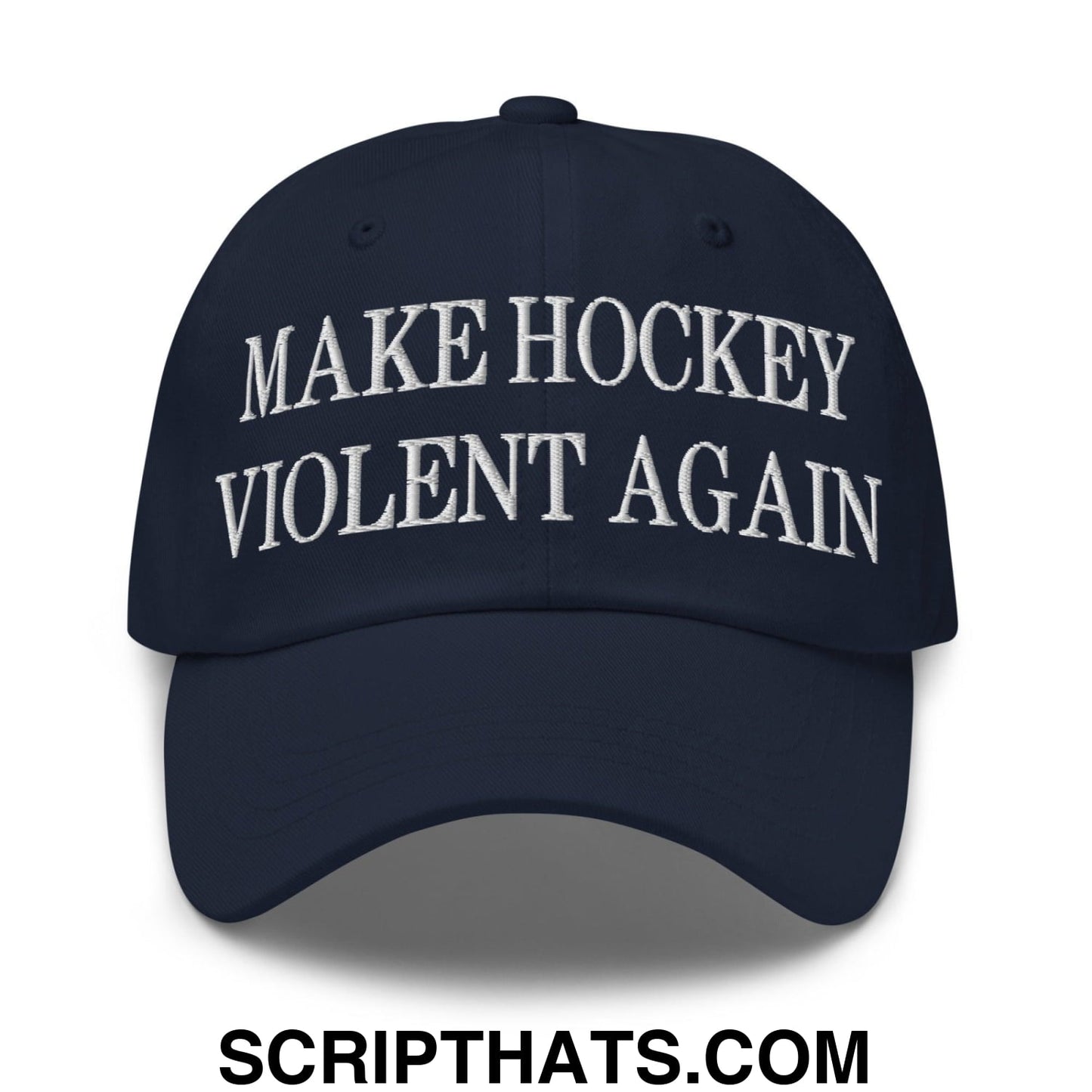 Make Hockey Violent Again Embroidered Dad Hat Navy