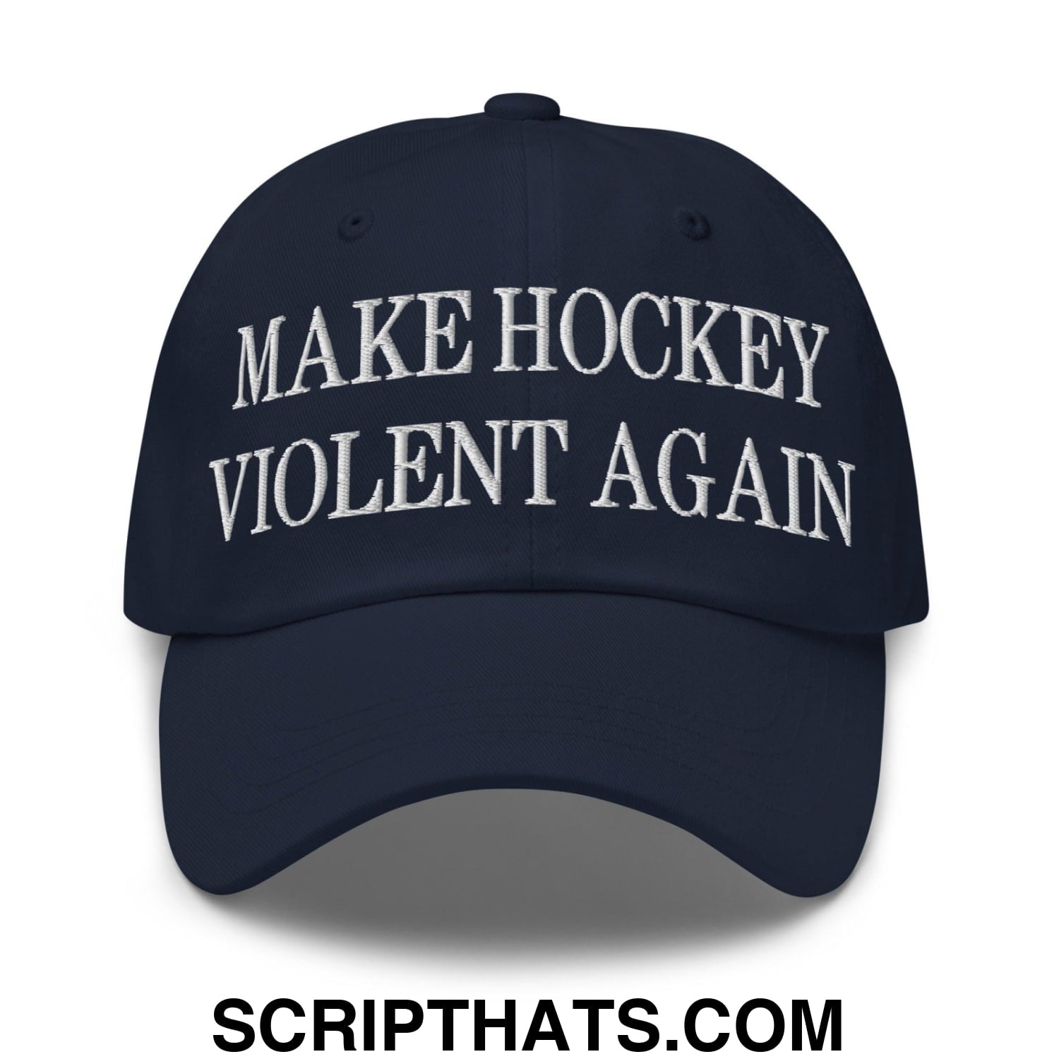Make Hockey Violent Again Embroidered Dad Hat Navy