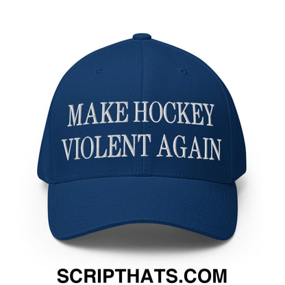 Make Hockey Violent Again Embroidered Stretch Fit Baseball Hat Royal Blue