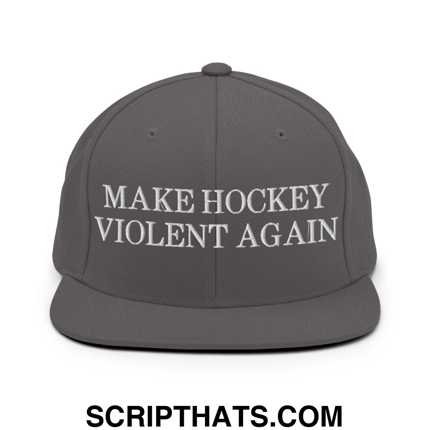 Make Hockey Violent Again Snapback Hat Dark Grey