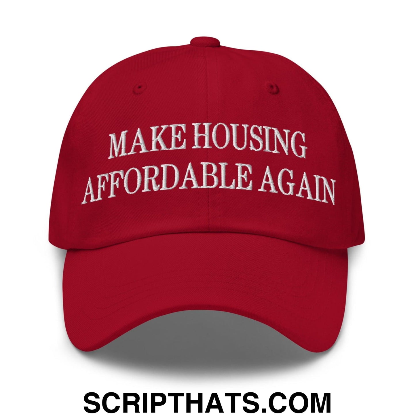 Make Housing Affordable Again Embroidered Dad Hat Cranberry