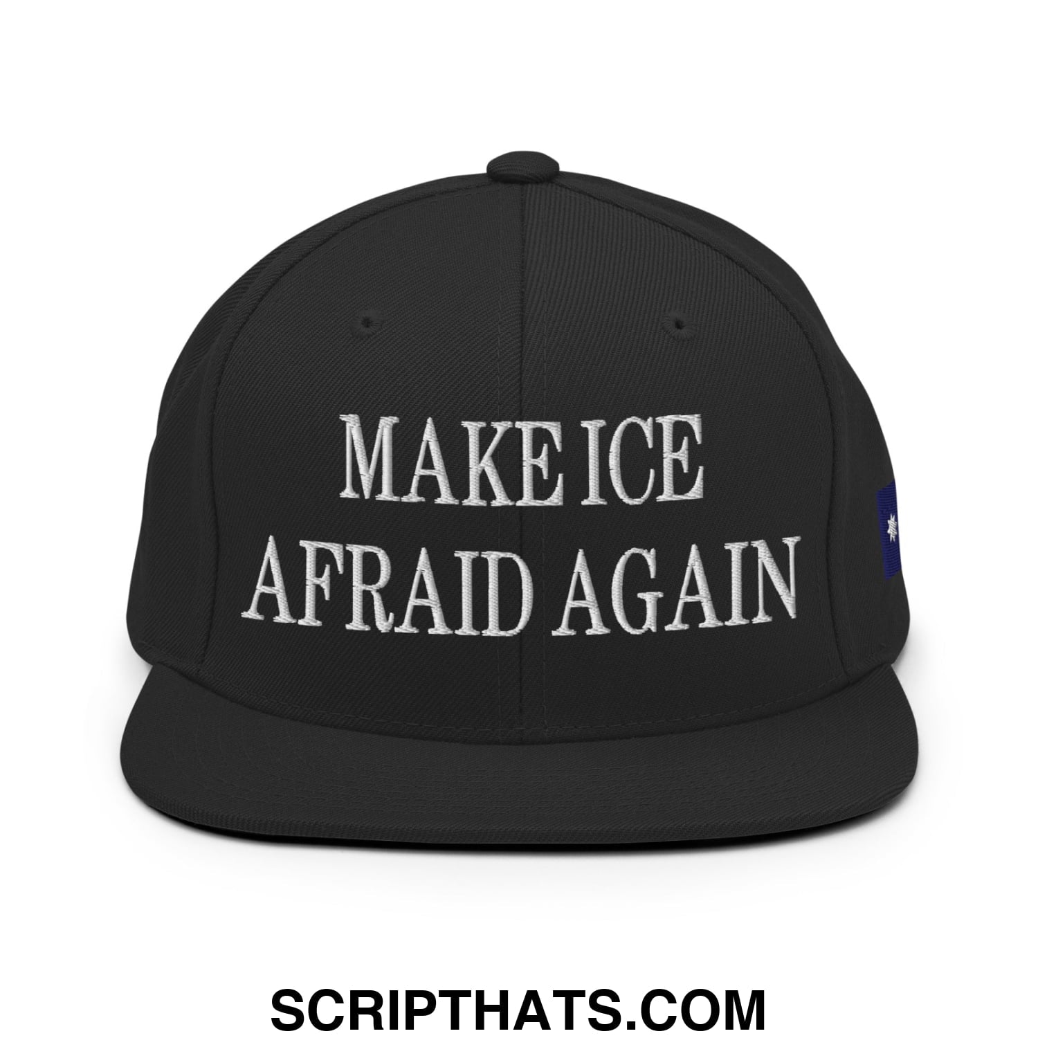 Make ICE Afraid Again Minnesota Flag Embroidered Flat Bill Brim Snapback Hat Black