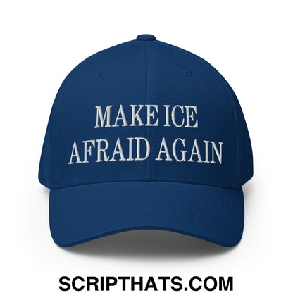 Make ICE Afraid Again Minnesota Flag Embroidered Stretch Fit Baseball Hat Royal Blue