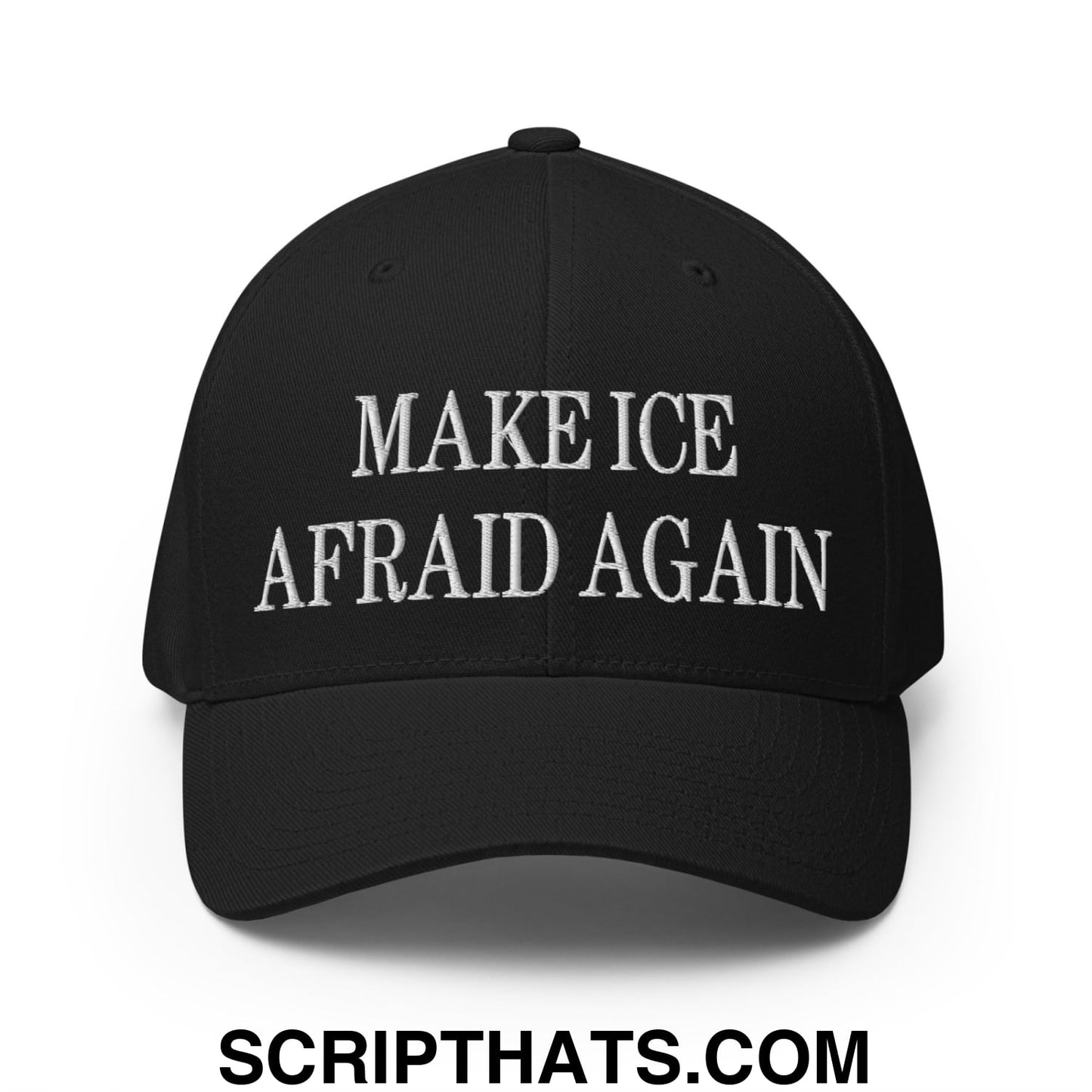 Make ICE Afraid Again Minnesota Flag Embroidered Stretch Fit Baseball Hat Black