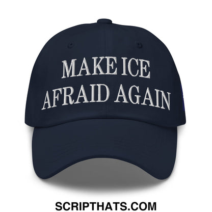Make ICE Afraid Again Minnesota Flag Embroidered Unstructured Dad Hat Navy