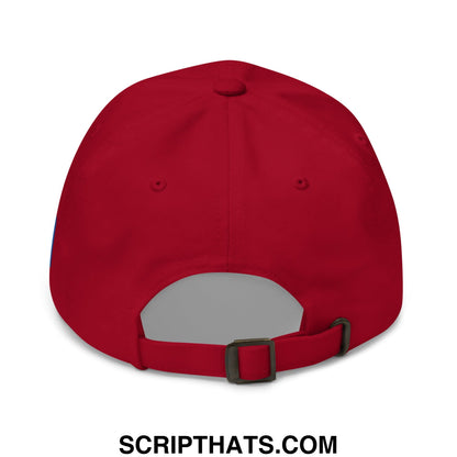 Make ICE Afraid Again Minnesota Flag Embroidered Unstructured Dad Hat Cranberry