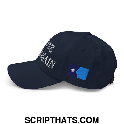 Make ICE Afraid Again Minnesota Flag Embroidered Unstructured Dad Hat Navy
