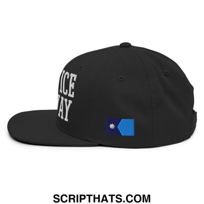 Make ICE Go Away Minnesota Flag Embroidered Flat Bill Brim Snapback Hat Black