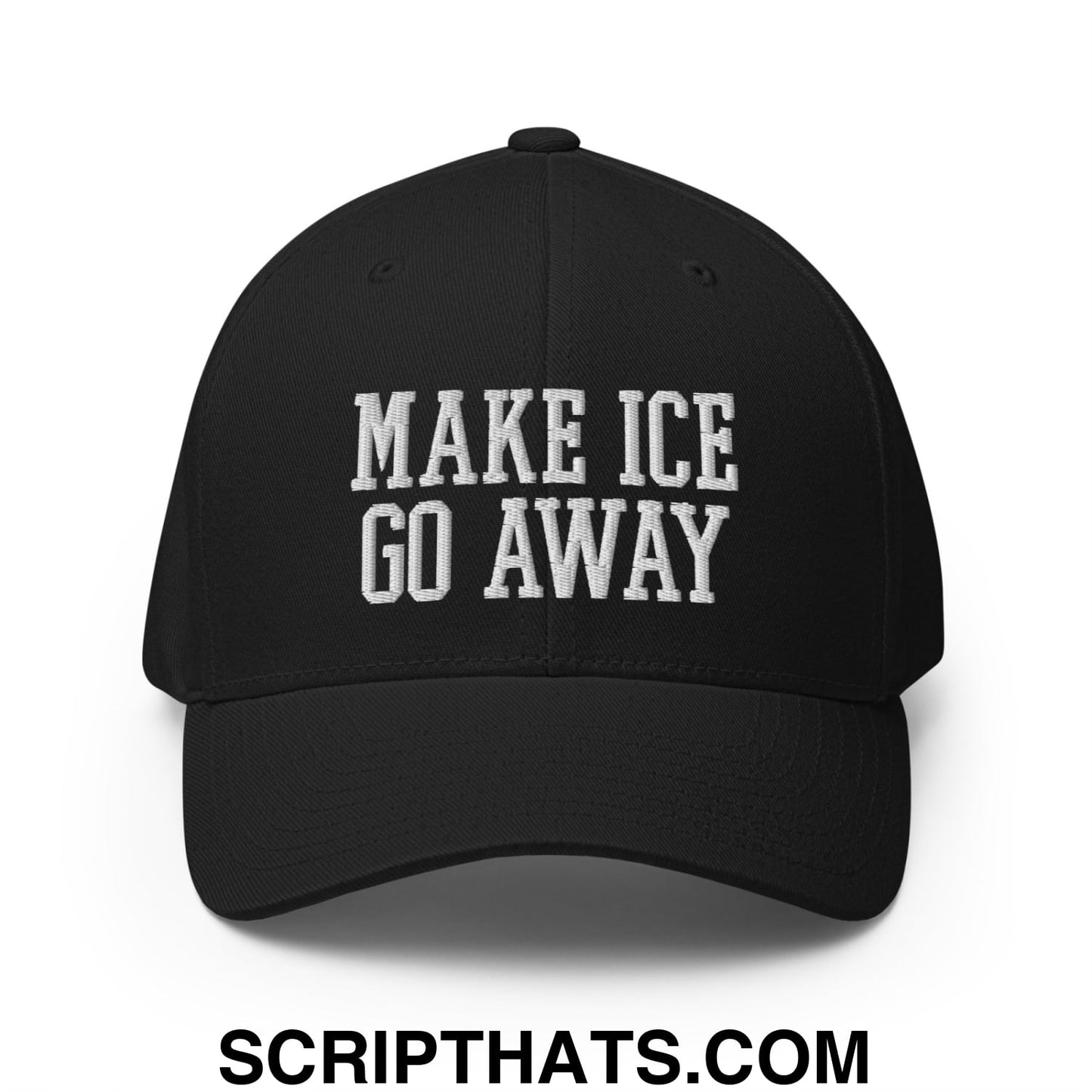 Make ICE Go Away Minnesota Flag Embroidered Stretch Fit Baseball Hat Black