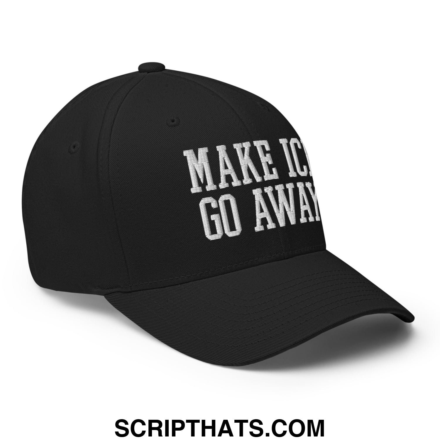 Make ICE Go Away Minnesota Flag Embroidered Stretch Fit Baseball Hat Black