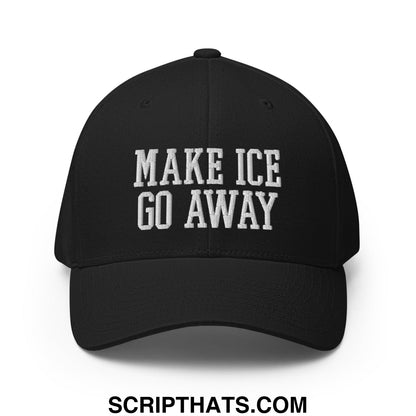 Make ICE Go Away Minnesota Flag Embroidered Stretch Fit Baseball Hat Black