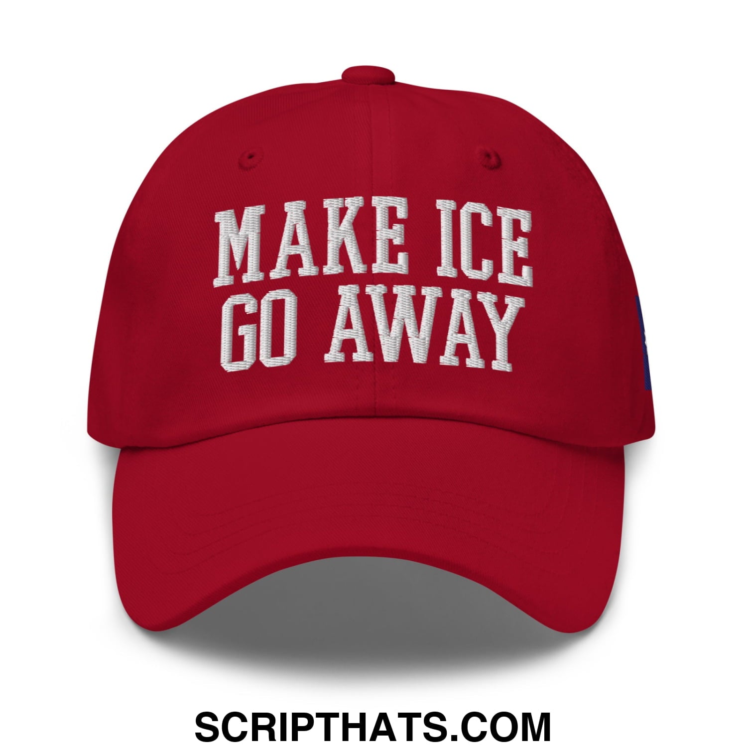 Make ICE Go Away Minnesota Flag Embroidered Unstructured Dad Hat Cranberry