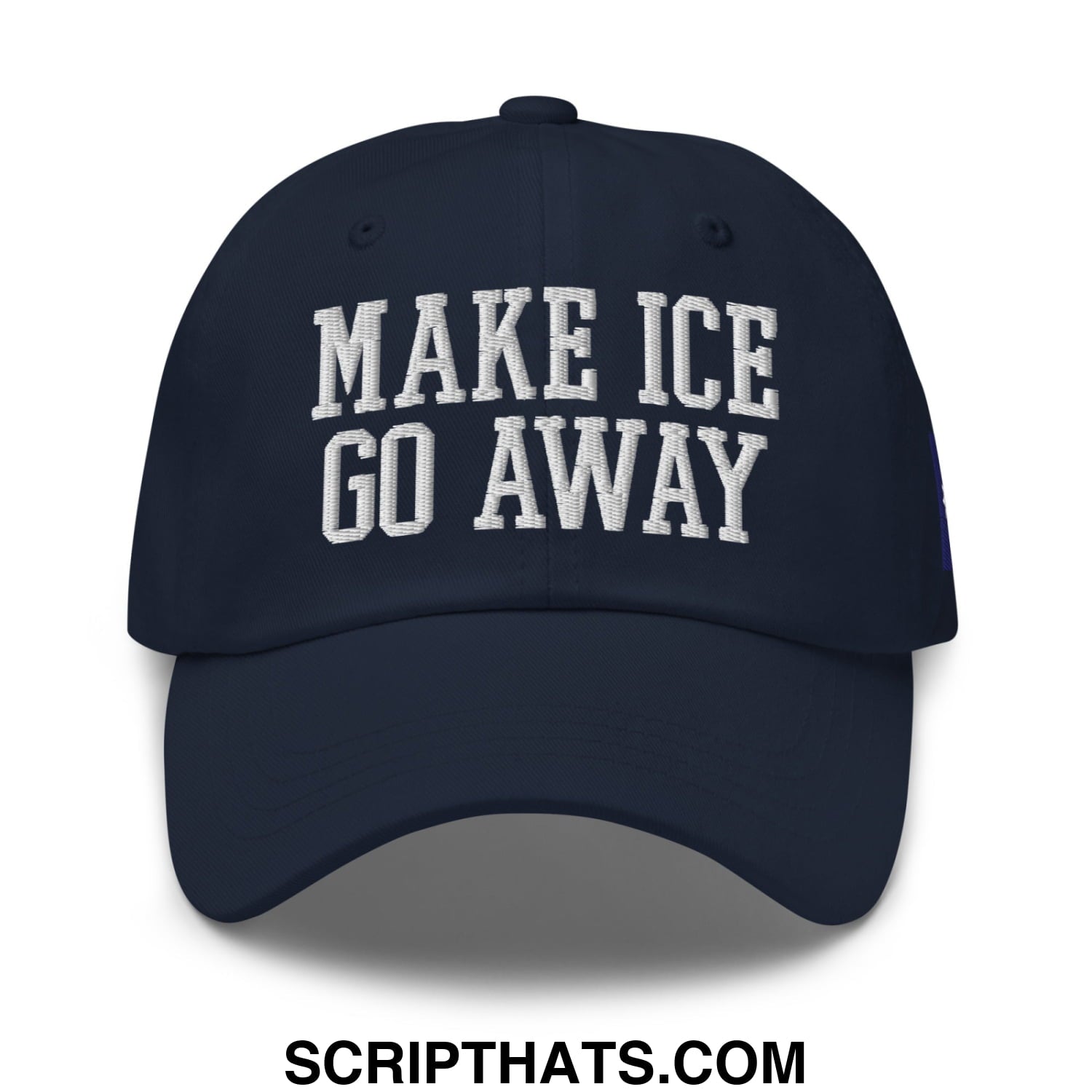 Make ICE Go Away Minnesota Flag Embroidered Unstructured Dad Hat Navy